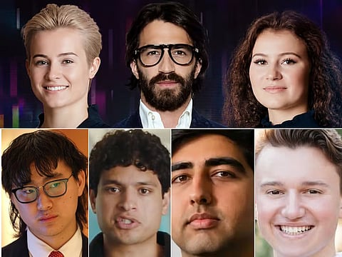 World's top billionaires under-30: Clockwise (from top left): Katharina Andresen, Leonardo Maria Del Vecchio and Alexandra Andresen, Brendan Foody, Surya Midha, Adarsh Hiremath and Alexandr Wang. 