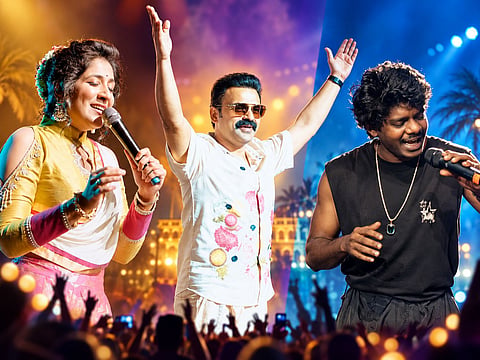 Kunchacko Boban, Shweta Mohan and Vedan enthral fans with high-energy performances at the Onam celebrations.