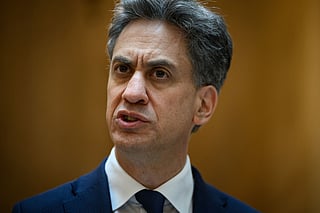 FILE - Britain's Foreign Secretary Ed Miliband speaks during a press conference in Madrid, Spain, on July 29, 2026. (Leon Neal/Pool Photo via AP, File)