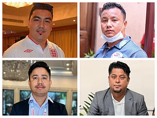 Clockwise from top left: Jivan Singh Thakuri, Bhim Malla Thakuri, Bishnu Prasad Pudasaini, and Prem Bahadur Shahi
