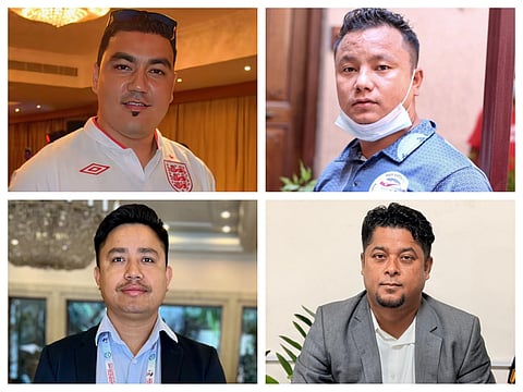 Clockwise from top left: Jivan Singh Thakuri, Bhim Malla Thakuri, Bishnu Prasad Pudasaini, and Prem Bahadur Shahi
