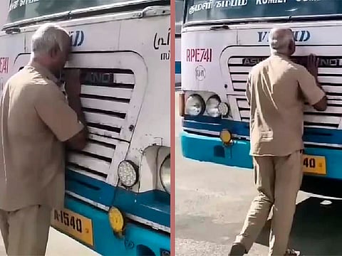 Driver’s emotional goodbye to KSRTC bus after 18 years goes viral 