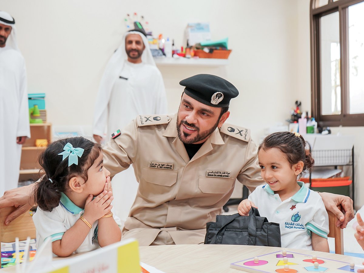 Sharjah Civil Defence Director General at a a government nursery in Wadi Al Helo