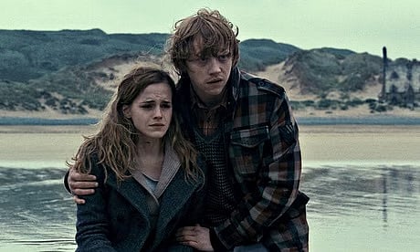 Rupert Grint and Emma Watson in the films. 
