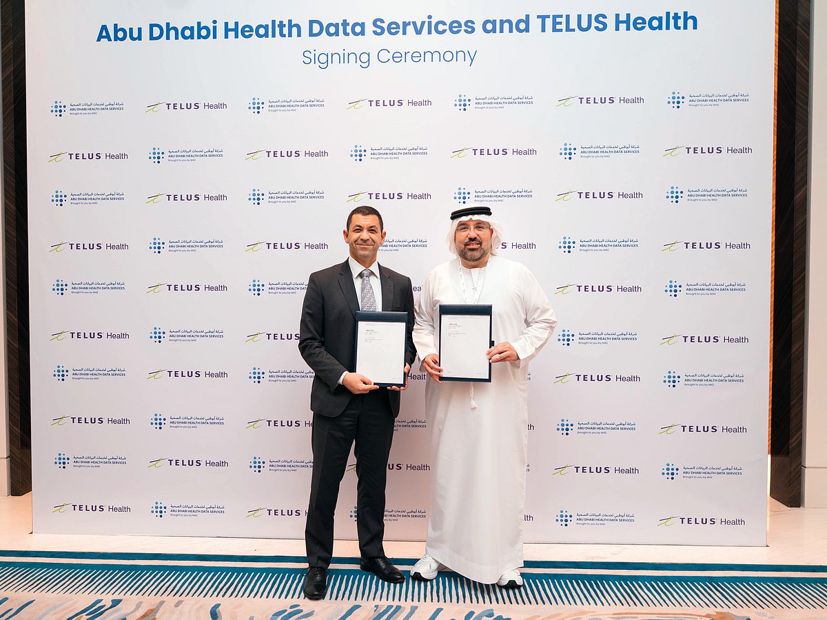 Mohamed El-Demerdash, President, TELUS Health, and Kareem Shahin, Chief Executive Officer, Digital Health Solutions Platform, and Group Chief Digital Officer, M42