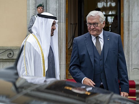 UAE President His Highness Sheikh Mohamed bin Zayed Al Nahyan and His Excellency Frank-Walter Steinmeier, President of the Federal Republic of Germany