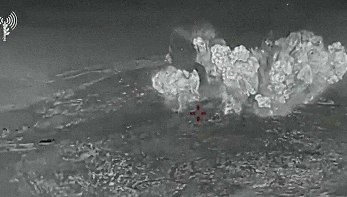 This screen grab taken from a handout video released by the Israeli army on September 10, 2026, shows explosions that Israel says destroyed key underground infrastructure built by the Iran-backed Hezbollah group on the strategic Ali al-Taher ridge in southern Lebanon.