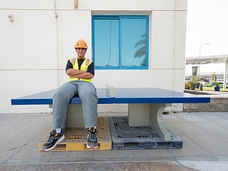 Dubai teen makes ping-pong table from recycled concrete
