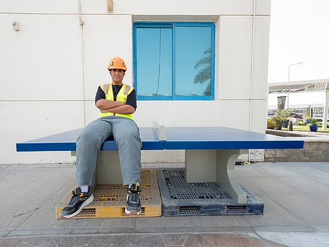 It's a sustainable smash hit as Dubai teenager turns recycled concrete into a ping-pong table