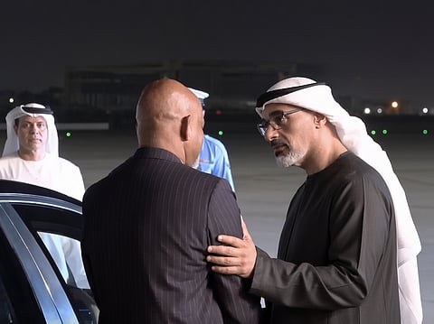 Sheikh Khaled had already begun making his way towards his aircraft when he turned around, walked back towards the driver and shook his hand before departing.