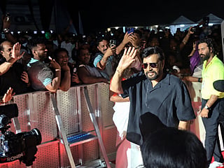 Mammootty arrives at the Sharjah event to a huge welcome from cheering fans.