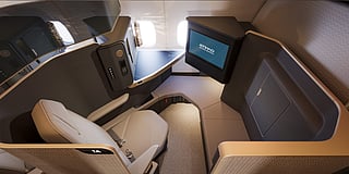 The new Etihad A330 First suite features a closing door, 32-inch screen, wireless charging and dedicated personal storage.