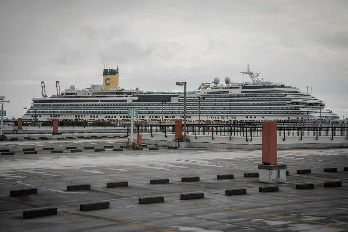 The Costa Serena cruise ship docks at the Port of Nagoya ahead of the 2026 Asian Games in Nagoya, Aichi prefecture on September 15, 2026.