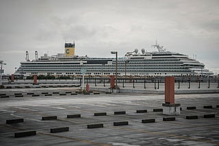 The Costa Serena cruise ship docks at the Port of Nagoya ahead of the 2026 Asian Games in Nagoya, Aichi prefecture on September 15, 2026.