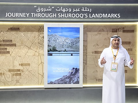 H.E. Ahmed Obaid Al Qaseer, CEO, Sharjah Investment and Development Authority (Shurooq) at the Al Faya retreat expansion press conference at ATM 2026.