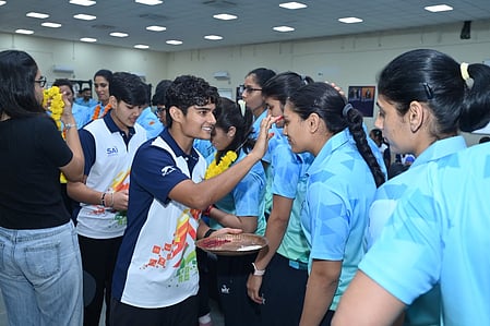 Indian kabaddi teams receive warm send-off for the at SAI NCOE in Gandhinagar in the 20th Asian Game at Aichi-Nagoya in Japan. Photo credit: SAI Media