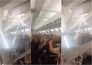 Cabin ceiling damaged, belongings fall as Sepehran jet shakes violently