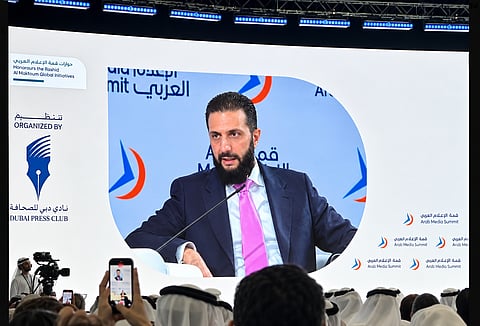 Speaking at a keynote session at the Arab Media Summit 2026 in Dubai, Syrian President Ahmed Al Sharaa said Syria’s stability would benefit not only the country itself but the wider region, positioning it as a secure trade corridor linking East and West and as part of global supply chains.
