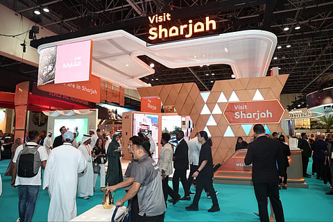 Sharjah pavilion at the 33rd edition of the Arabian Travel Market held in Dubai World Trade Centre