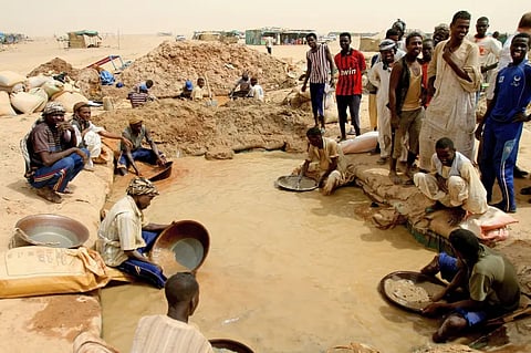 Sudanese pan for gold. With much of the country out of work, many young Sudanese have joined a dangerous gold rush, mostly in unregulated mines such as Al Zaraa in West Kordofan.