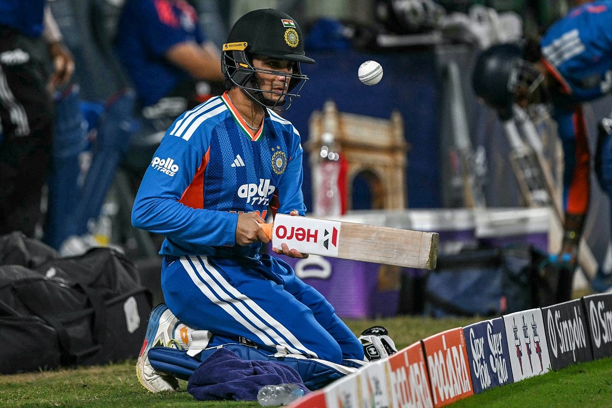India's Abhishek Sharma prepares before his batting during the third T20 international cricket match between India and Afghanistan at the Arun Jaitley Stadium in New Delhi on September 17, 2026.