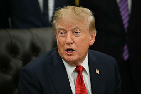 US President Donald Trump speaks about healthcare in the Oval Office of the White House in Washington, DC, on September 18, 2026.