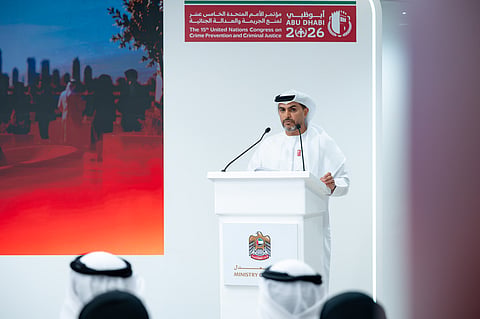 Abdullah bin Sultan bin Awad Al Nuaimi at the press conference in Dubai on Monday 