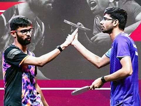 It was double glory for India over Pakistan in table tennis 