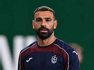 Trabzonspor's Egyptian forward #10 Mohamed Salah is seen prior the UEFA Europa League second leg playoff football match between Ferencvaros and Trabzonspor in Budapest on August 27, 2026.