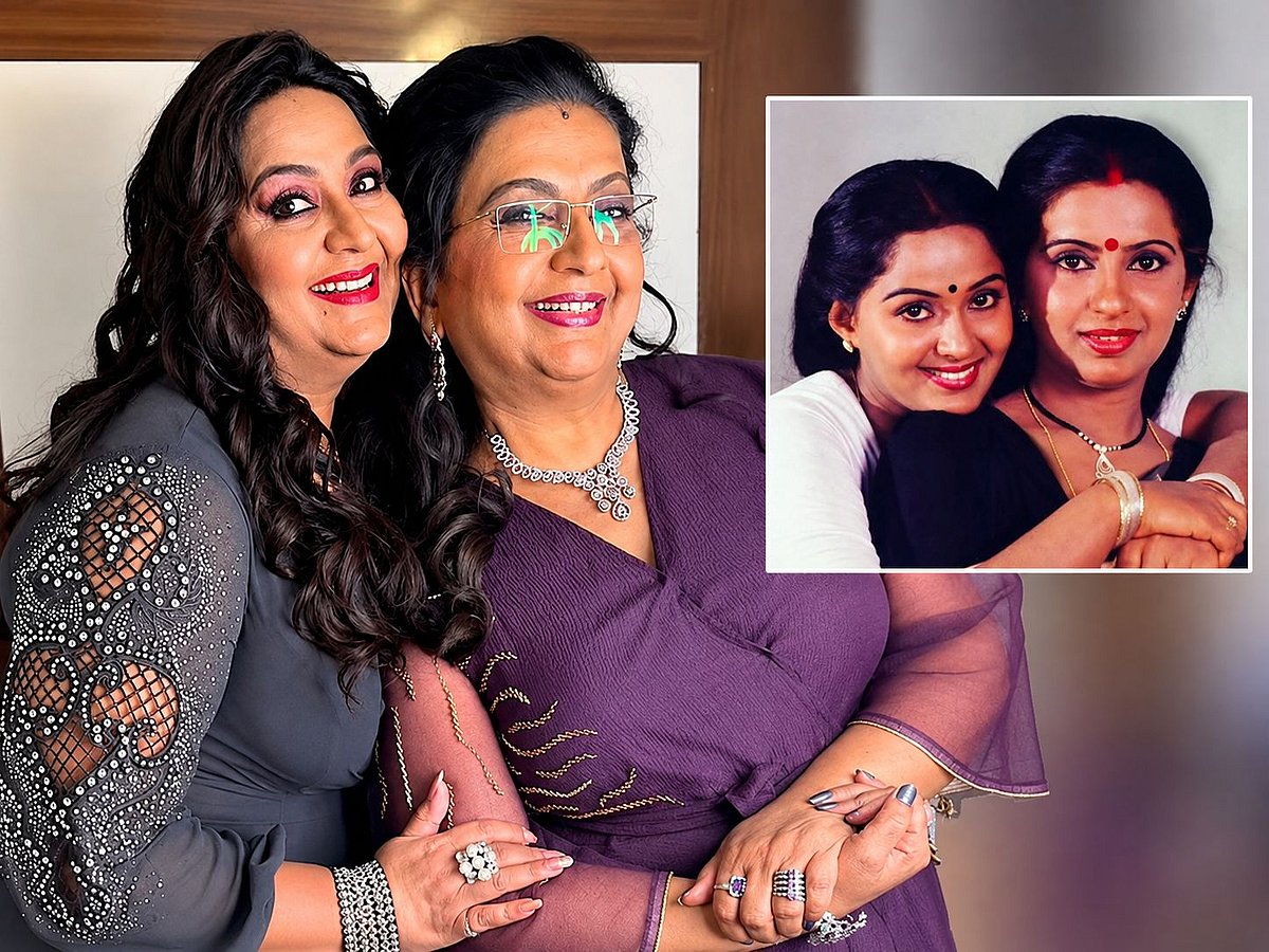 Actor sisters Radha and Ambika share a warm moment in a recent picture, alongside a throwback photo from their younger days.