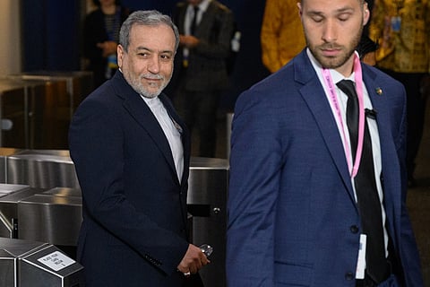 Iranian Foreign Minister Abbas Araghchi arrives for meetings in New York during the UN General Assembly.