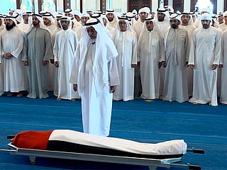 Funeral prayers were performed for the late Sheikh Ahmed bin Rashid Al Maktoum at Zabeel Grand Mosque in Dubai.
