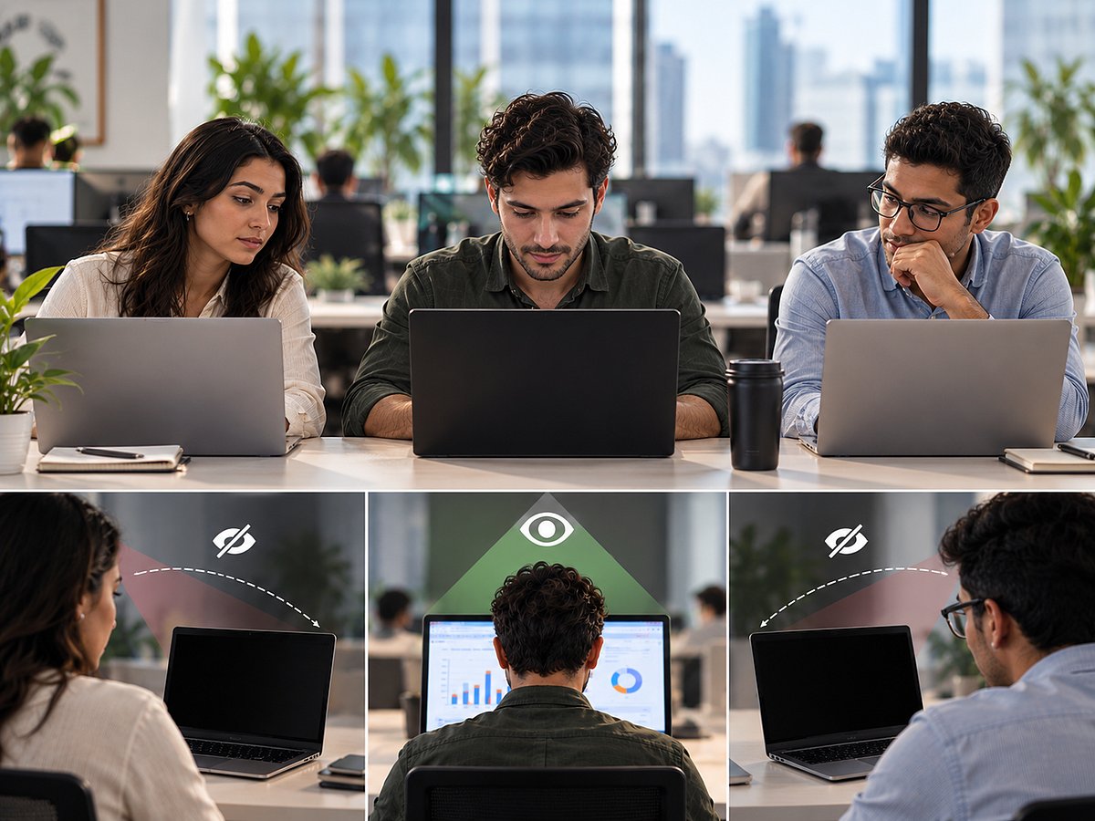 Privacy screens can help limit casual side-angle viewing in shared offices, adding an extra layer of visual privacy for sensitive on-screen information.