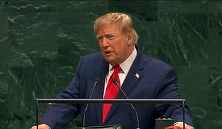 US President Donald Trump at the UN General Assembly on Tuesday, Sept. 22, 2026.