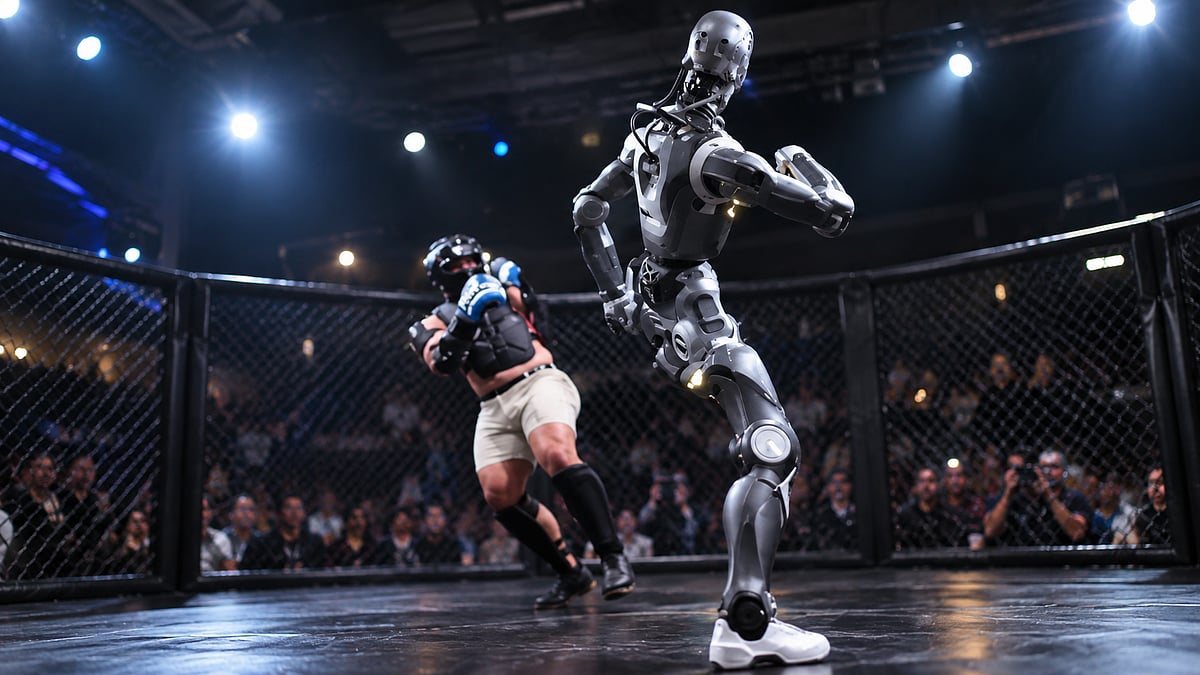 Human vs robot MMA fight