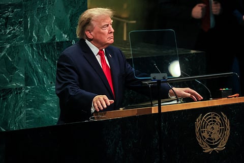 President Donald Trump speaks during the 81st session of the United Nations (U.N.) General Assembly at U.N. Headquarters on September 22, 2026 in New York City.