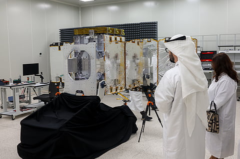 Demonstration of Space42’s AI-powered geospatial intelligence platform, Space42 during a media visit to the facility in Abu Dhabi. Photo: Virendra Saklani/Gulf News