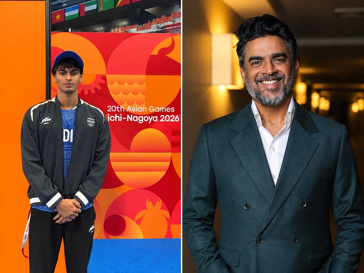 R Madhavan and son Vedaant Collage
