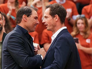 Andy Murray (R) with Rafael Nadal