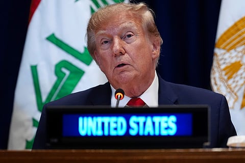 Trump attends a multilateral meeting with the Gulf Cooperation Council during the United Nations General Assembly, on September 22, 2026, at the UN headquarters.  