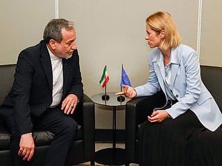 European Union foreign policy chief Kaja Kallas and Iranian Foreign Minister Abbas Araghchi (Photo/X@kajakallas)
