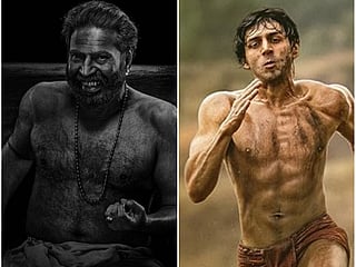 Mammootty in Bramayguam and Kartik Aaryan in Chandu Champion