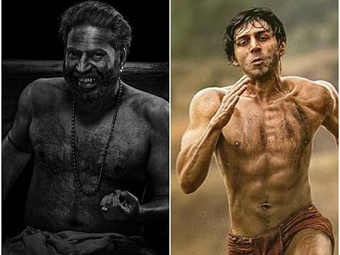 Mammootty in Bramayugam and Kartik Aaryan in Chandu Champion