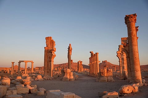 The Palmyran stone was removed from the UNESCO World Heritage site Palmyra before Islamic State members destroyed much of the city.
