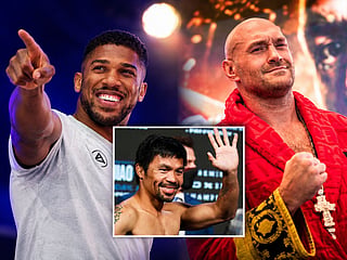 Tyson Fury, Manny Pacquiao and Anthony Joshua collage