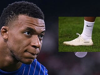 Kylian Mbappe with On shoes