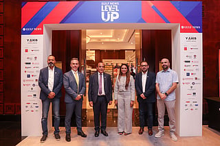 From left to right: Potru Raju, Director of Circulation Sales & Distribution, Gulf News; Mark Thompson, Editor-In-Chief, Gulf News; Vijay Vaghela, CEO, Gulf News; Tina Bhaktha, Director of Events & Special Features, Gulf News; Santu Dev, Director of Media Commercial, Gulf News; and Mohamad Waleed Abdelaal, Director of Commercial Printing Sales & Production Plan, Gulf News