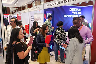 Graduates and working professionals turned out in large numbers on the first day of LevelUP to explore advanced degree options