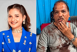 Bigg Boss Marathi contestant Divya Shinde  and retired doctor Vidyadhar Gaikwad, who has accused her and others of assaulting him at his Pune home. Photo: The Indian Express