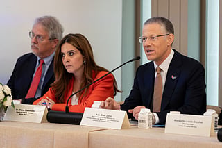  Badr Jafar, Special Envoy of the UAE Minister of Foreign Affairs for Business and Philanthropy speaking at the UAE Mission to the United Nations in New York.